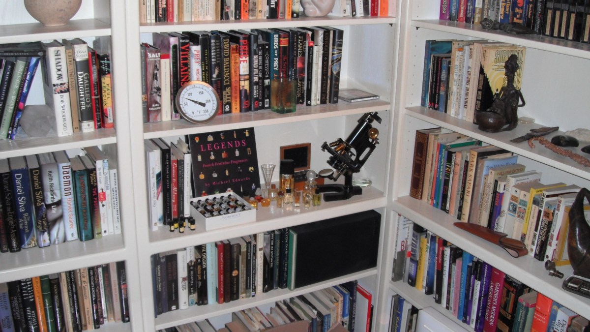 John Oehler bookshelf perfume books