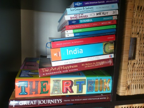 my brother and I went to hear the Dalai Lama talk recently in Sydney and I like reading about his history and that of Tibetans and Buddhists. There's also a lot of travel guides and a few adult comics. 