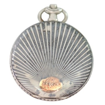 A Rare Antique Sterling French Niello Case with Rose Gold Sunburst is an option for the Cuir de Gardenia wax solid perfume. Other options are here. 